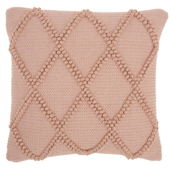 Blush throw pillow- diamond pattern - Picture 3 of 6